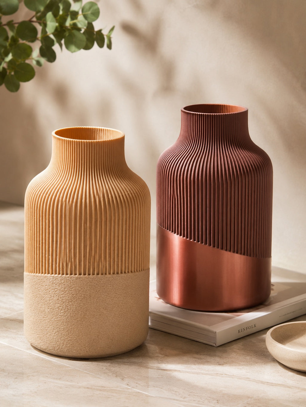Ribbelvaas Japandi – Moderne Designvaas Studio Selvaggio